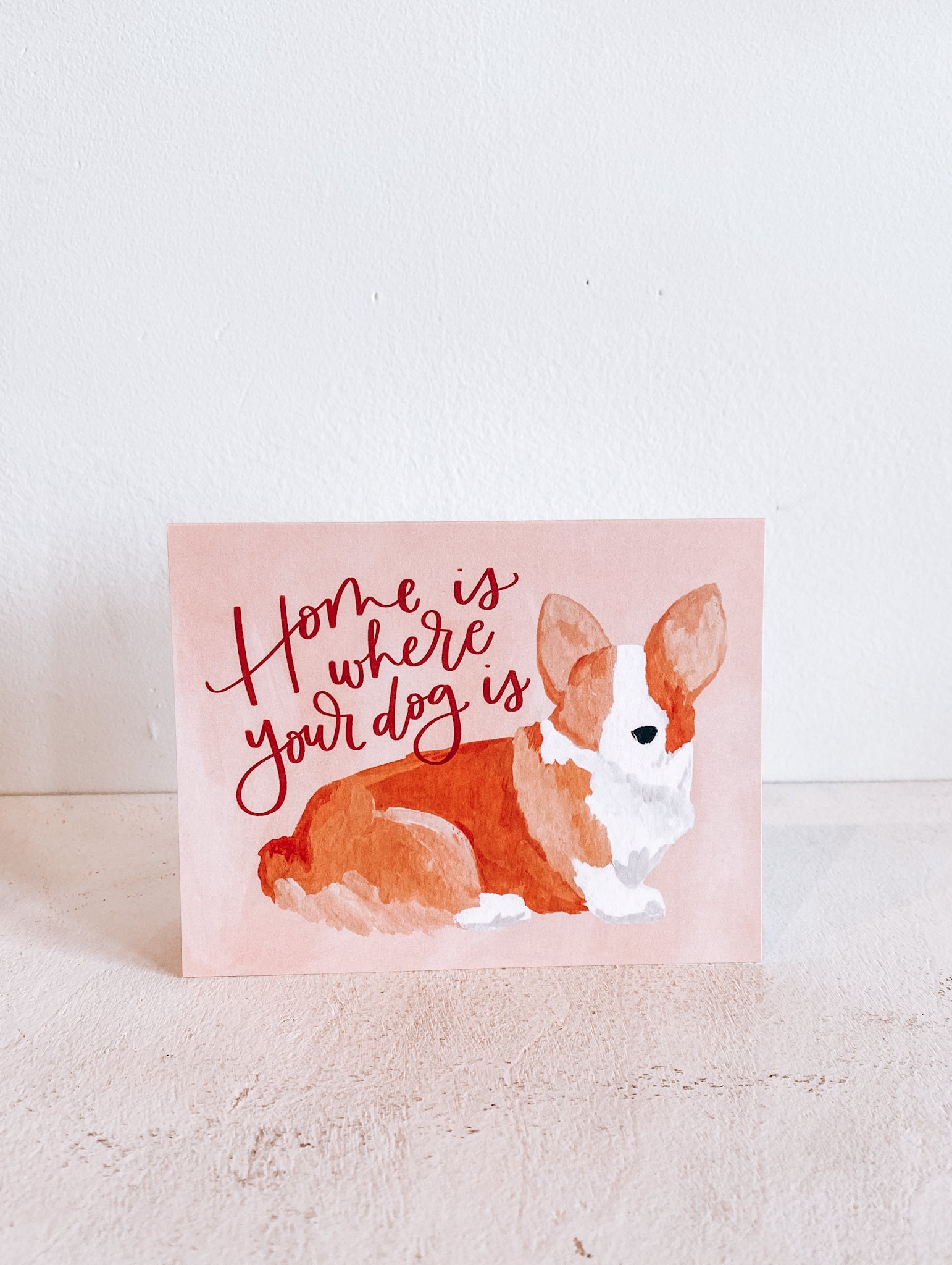 home-is-where-your-dog-is-corgi-card-modern-companion for Free Printable Gotcha Day Cards Home is Where Your Dog is