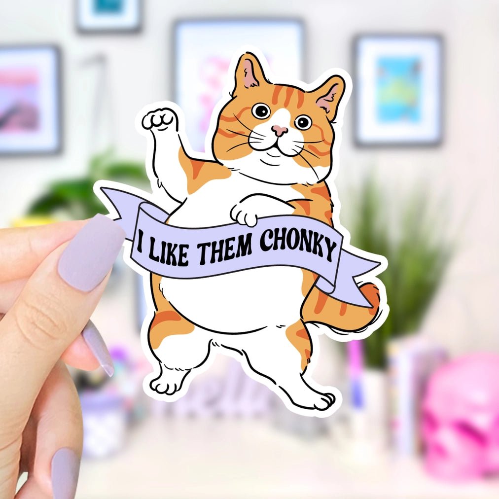I Like Them Chonky Sticker (Orange Cat) - Modern Companion