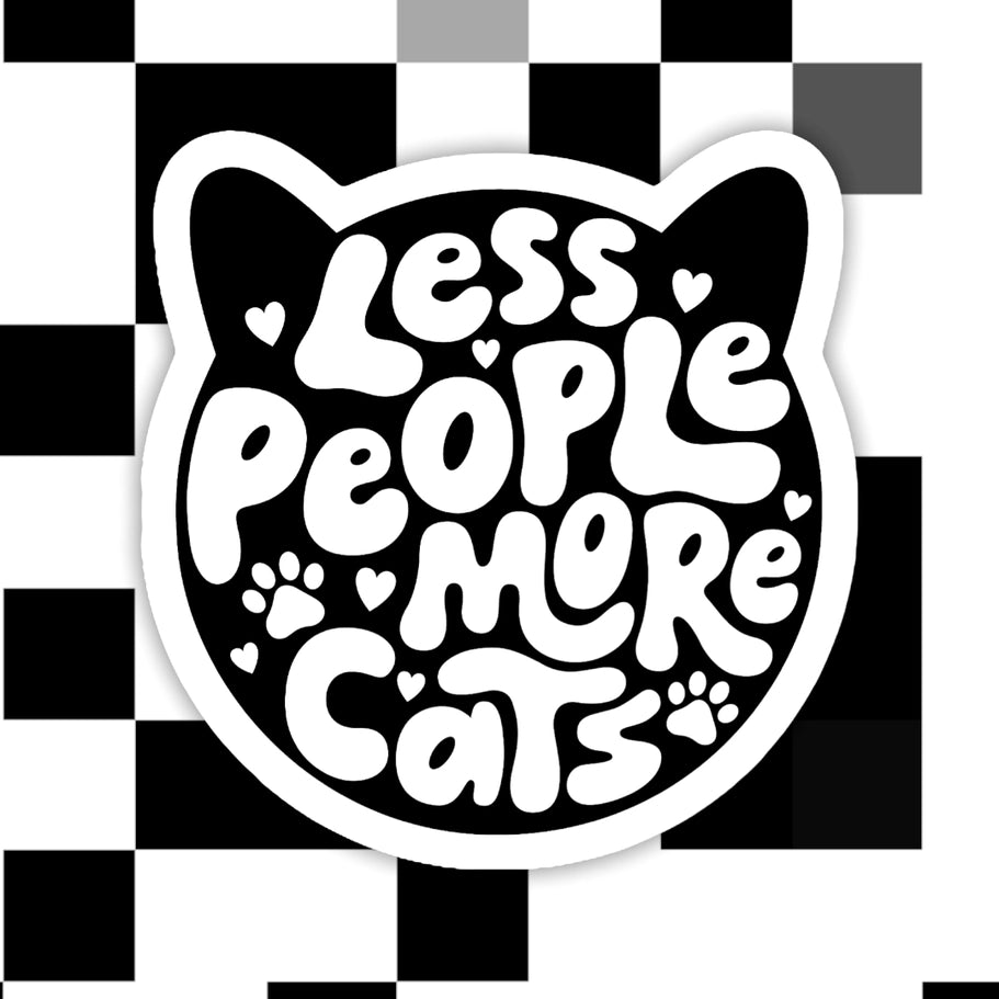 Less People More Cats Sticker - Modern Companion