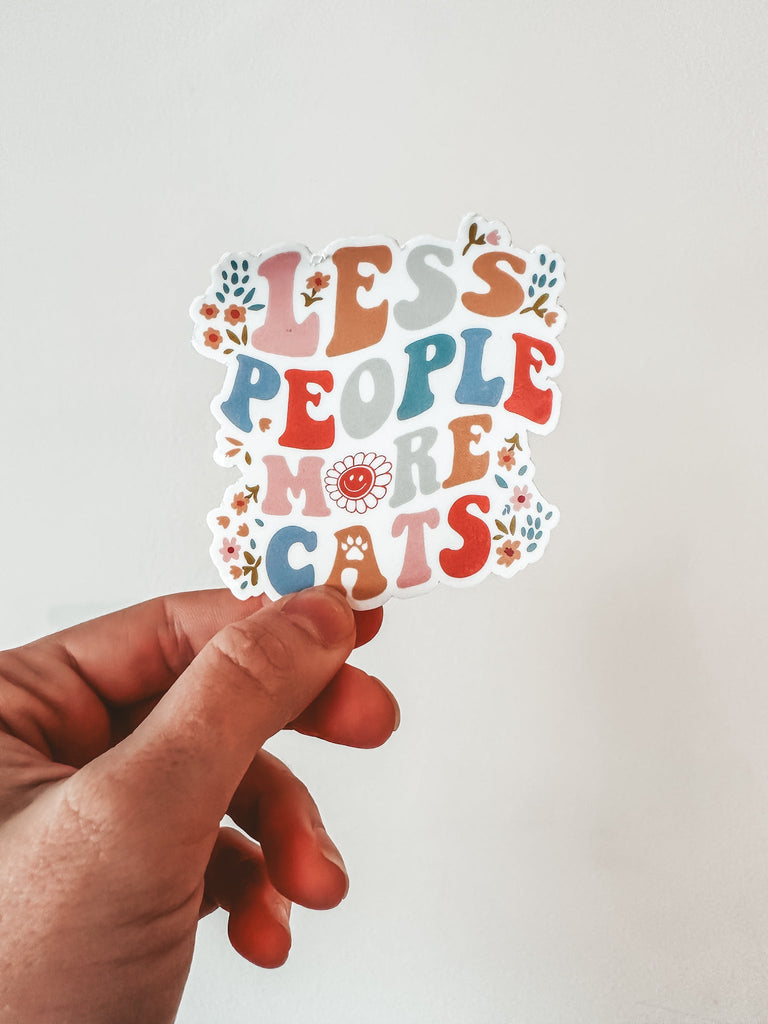 Less People More Cats Sticker - Modern Companion
