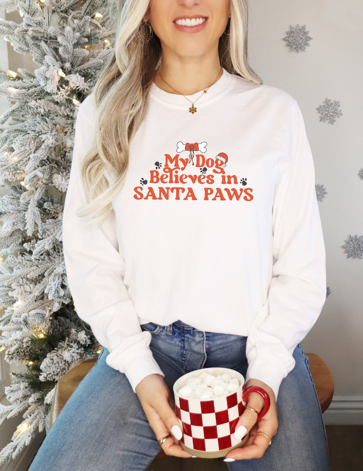 My Dog Believes in Santa Paws Long Sleeve T-Shirt - Modern Companion