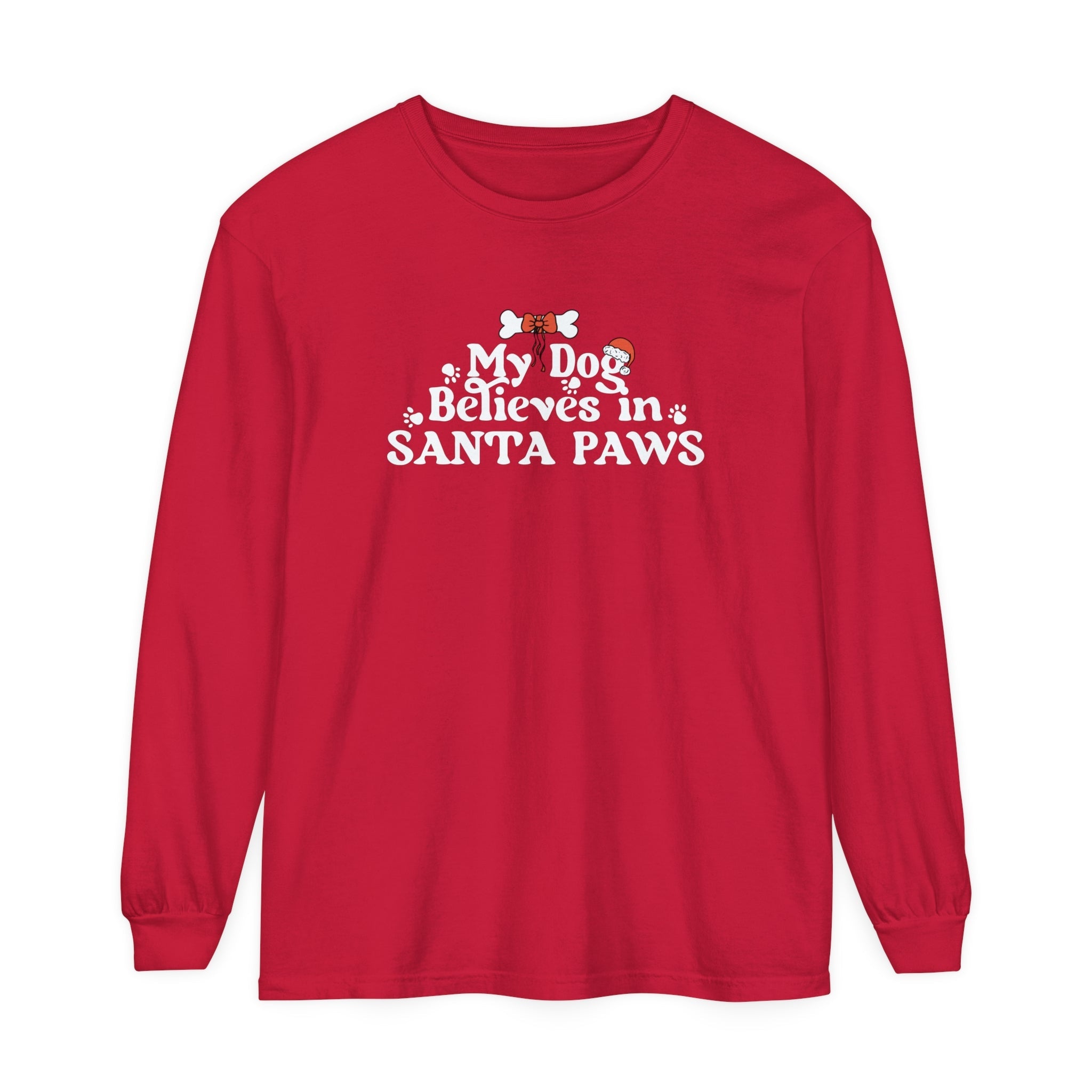 My Dog Believes in Santa Paws Long Sleeve T-Shirt - Modern Companion