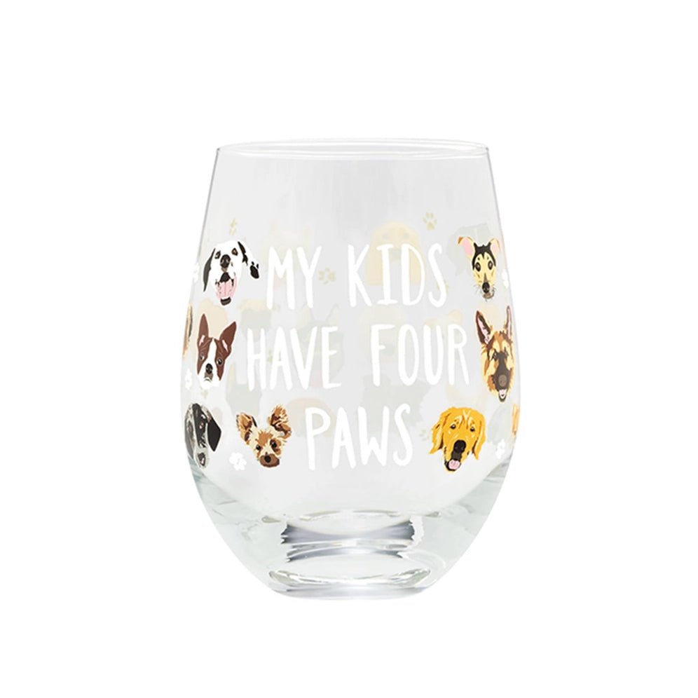 My Kids Have Four Paws Wine Glass - Modern Companion