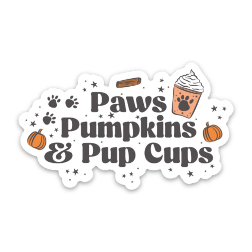 Paws, Pumpkins, & Pup Cups Sticker - Modern Companion