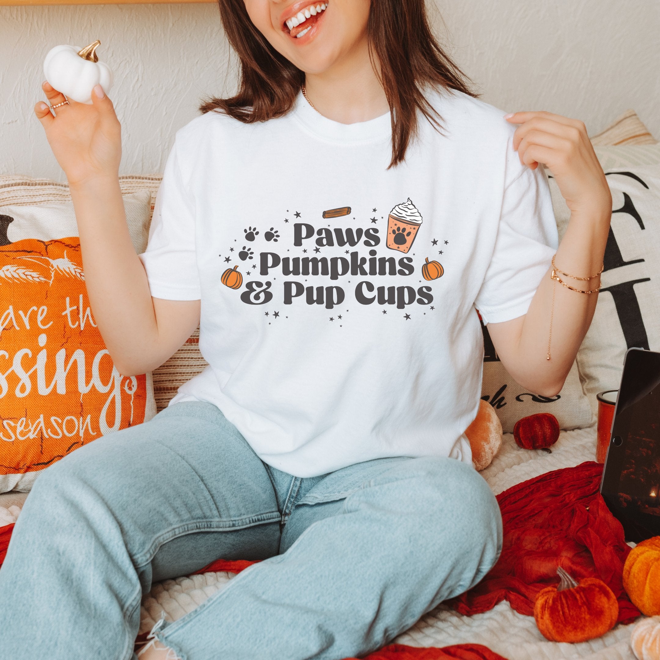 Paws, Pumpkins, & Pup Cups Tee - Modern Companion