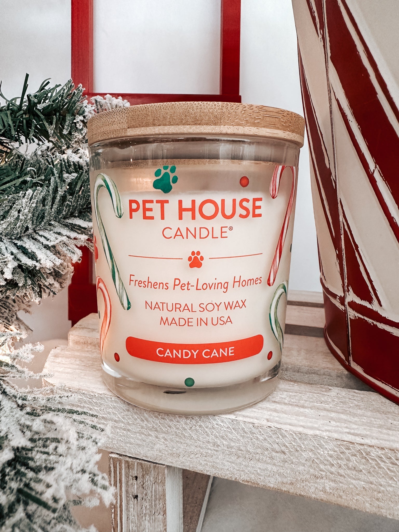 Pet House Candle - Candy Cane Candle - Modern Companion