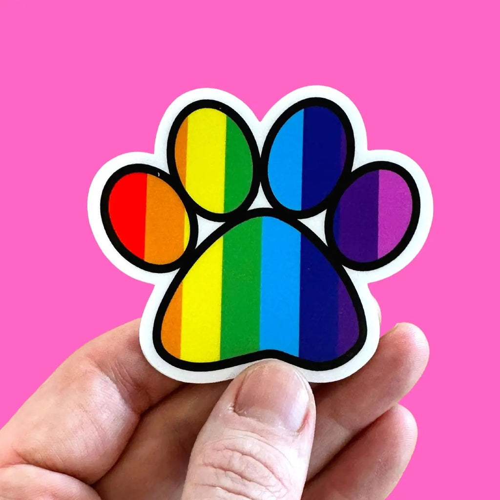 Pride Rainbow Paw Print Sticker - Modern Companion