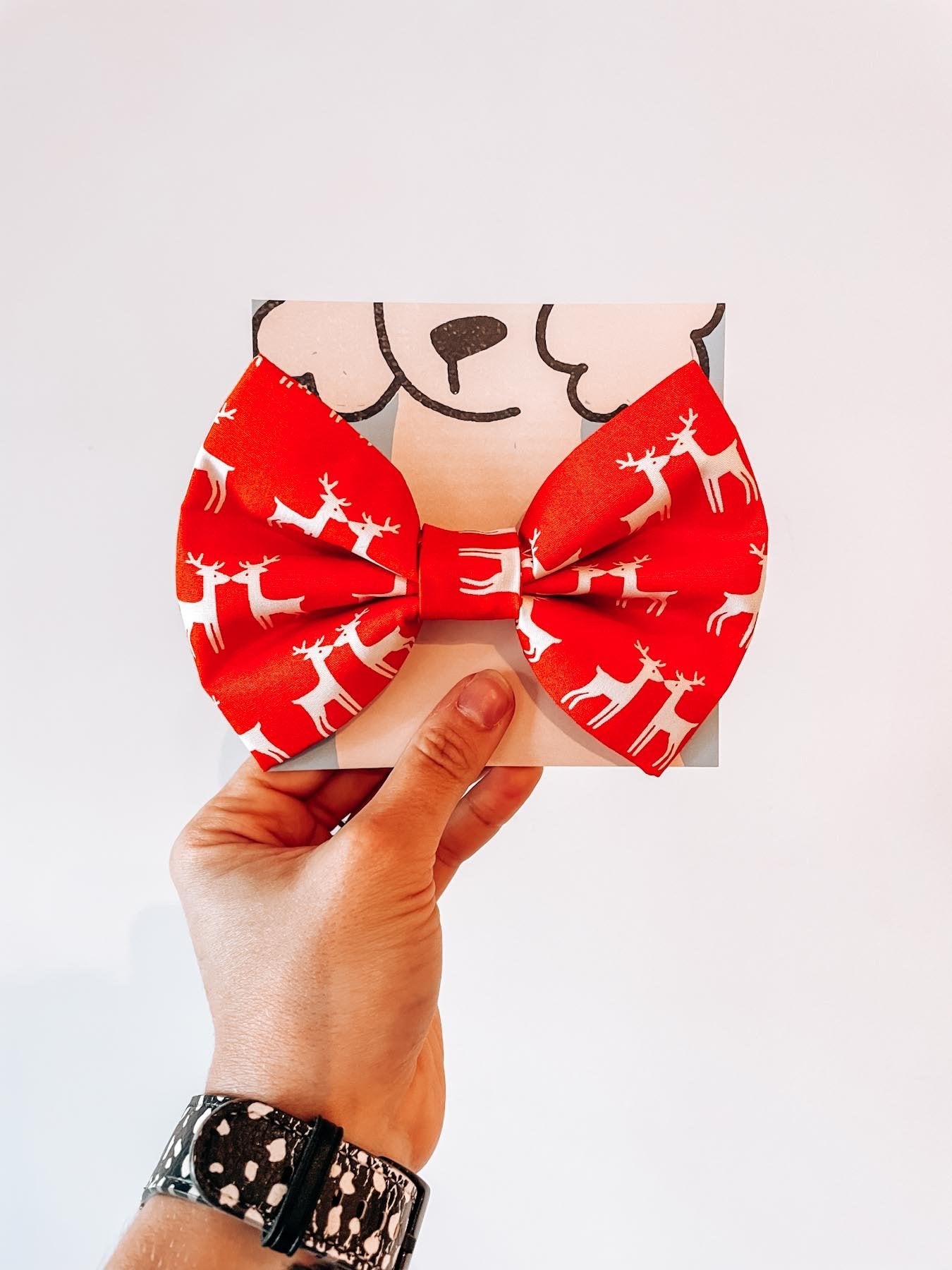 Red Reindeer Bow Tie - Modern Companion