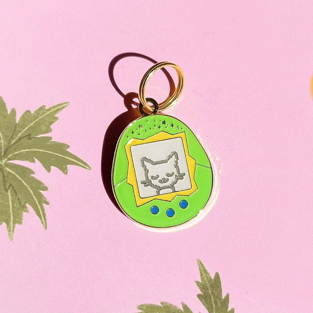 Tamagotchi Cat Pet ID Tag - Modern Companion