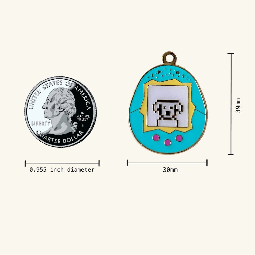 Tamagotchi Dog Pet ID Tag - Modern Companion