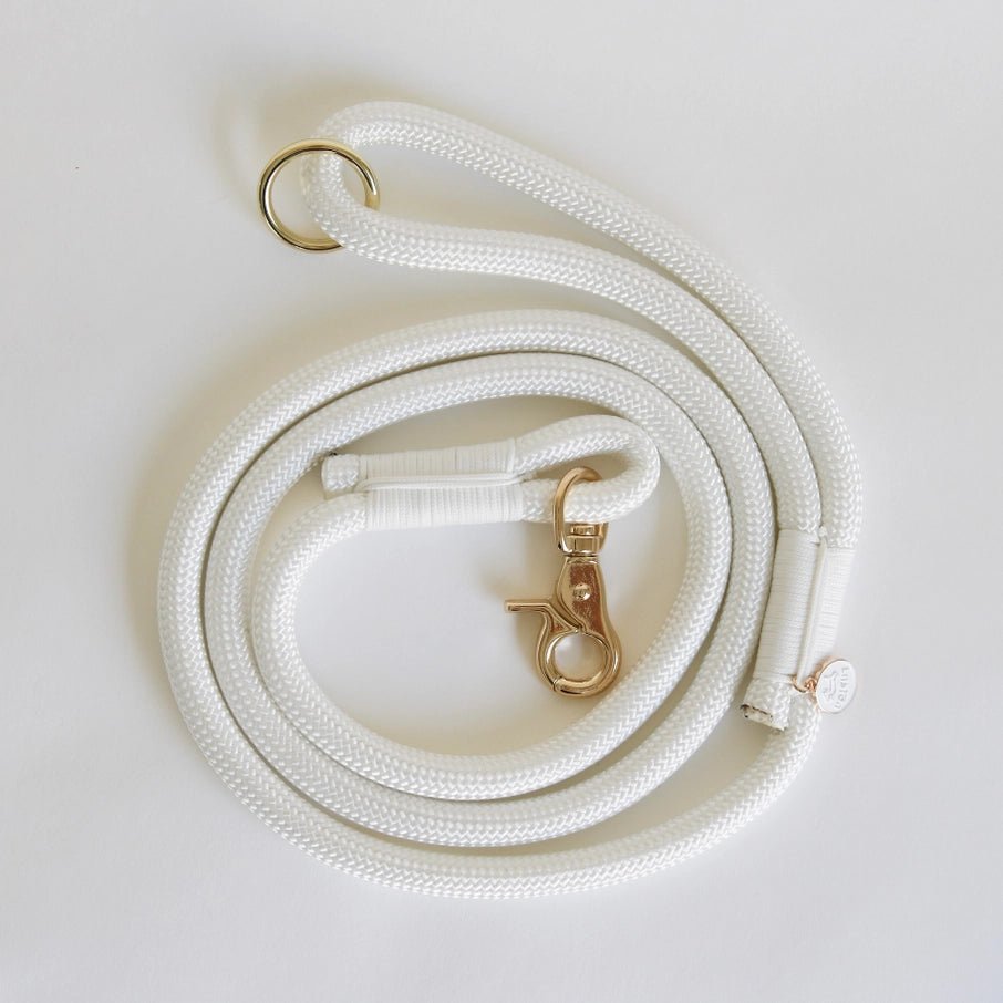 White - Braided Rope Leash - Modern Companion