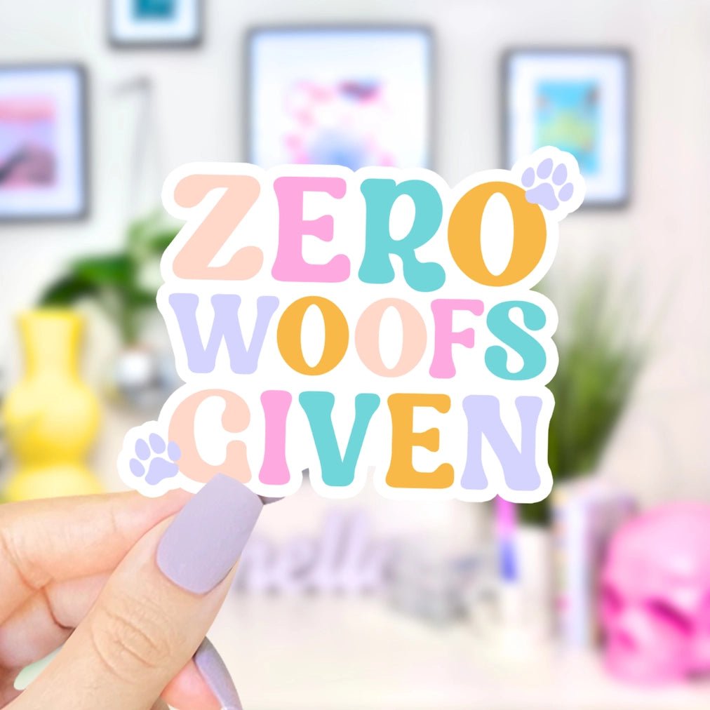 Zero Woofs Given Sticker - Modern Companion